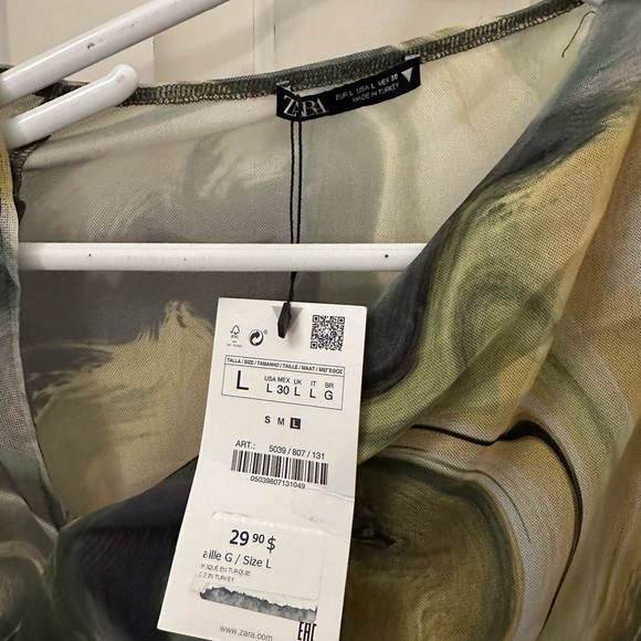 ZARA ONE SLEEVED TUILE TOP - Picture 5 of 5